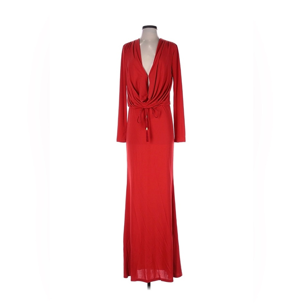 NWT- Formal Rachel Zoe Red Maxi Dress with long sleeves